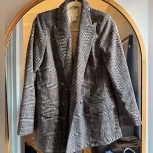 H&M Oversized Plaid Blazer